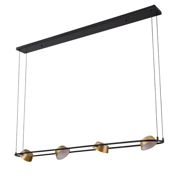 Imagem de Lustre Pendente Nordecor Zavi 2547 Led Ouro Fosco e Preto Bivolt