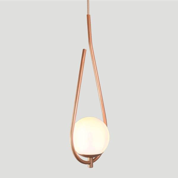 Imagem de Lustre Pendente On Drop - Bronze Com Globo De Vidro Branco