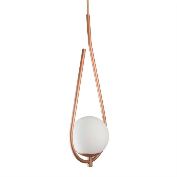 Imagem de Lustre Pendente On Drop - Bronze Com Globo De Vidro Branco