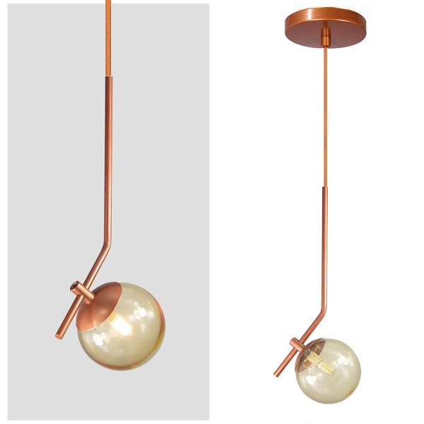 Lustre Pendente On Ly - Bronze Com Globo De Vidro Âmbar - Trybo Imagem de Lustre Pendente On Ly - Bronze Com Globo De Vidro Âmbar
