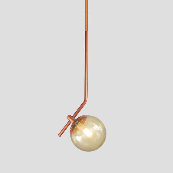 Lustre Pendente On Ly - Bronze Com Globo De Vidro Âmbar - Trybo Imagem de Lustre Pendente On Ly - Bronze Com Globo De Vidro Âmbar