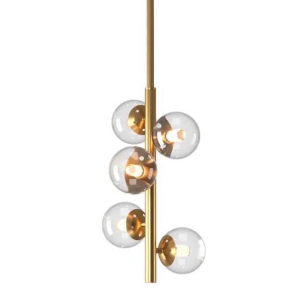 Imagem de Lustre Pendente Orluce Cosmos I Dourado 5XG9 Bivolt