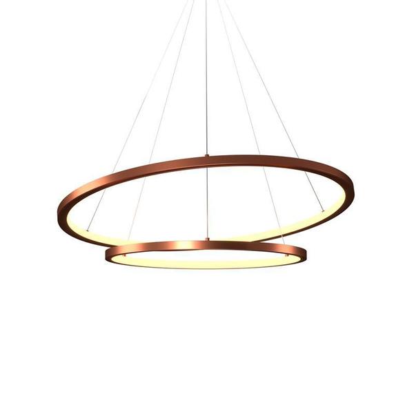 Imagem de Lustre Pendente Orluce Tabat 60/40cm Cobre Led Bivolt