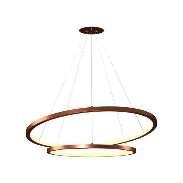 Imagem de Lustre Pendente Orluce Tabat 60/40cm Cobre Led Bivolt