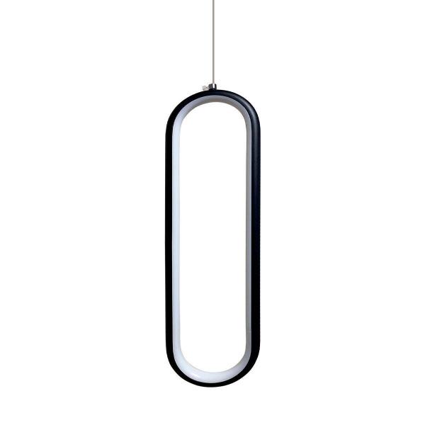 Lustre Pendente Oval Led Moderno Quarto Sala Lavabo Preto - Aaa top Imagem de Lustre Pendente Oval Led Moderno Quarto Sala Lavabo Preto