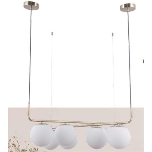 Imagem de lustre pendente Petit Poa Dourado e Branco moderno Bella SQ003