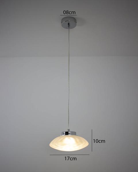 Imagem de Lustre Pendente Petra Cromada Vidro Fosco Led ZR103CH Starlux