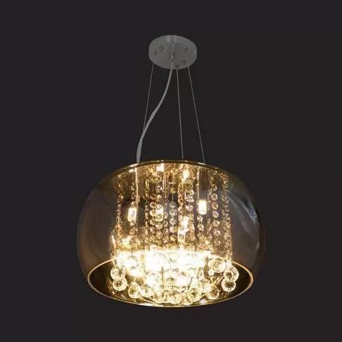 Imagem de Lustre Pendente Plafon Soho Vidro Cromado Com Cristais Ø60cm 9xg9 Bella - Pd006cr