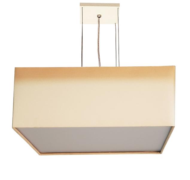 Lustre Pendente Quadrado Cúpula em Tecido 40x40x15 - Tom Luz Imagem de Lustre Pendente Quadrado Cúpula em Tecido 40x40x15