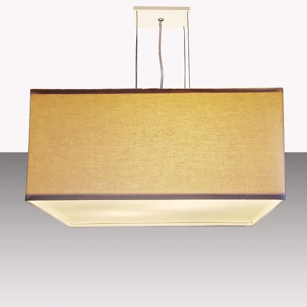 Lustre Pendente Quadrado Cúpula em Tecido 40x40x15 - Tom Luz Imagem de Lustre Pendente Quadrado Cúpula em Tecido 40x40x15