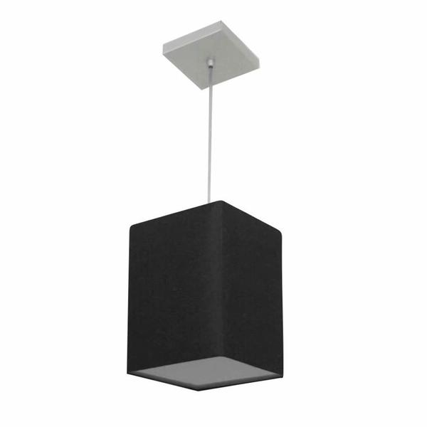 Imagem de Lustre Pendente Quadrado Md-4007 Cúpula em Tecido 25/16x16cm Preto - Bivolt