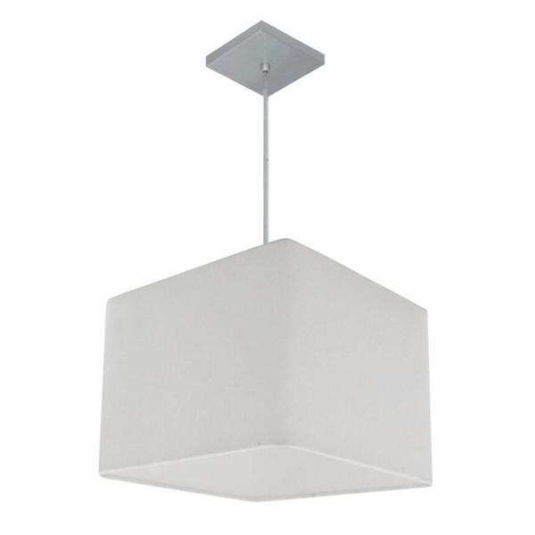 Imagem de Lustre Pendente Quadrado Md-4059 Cúpula em Tecido 21/35x35cm Branco - Bivolt