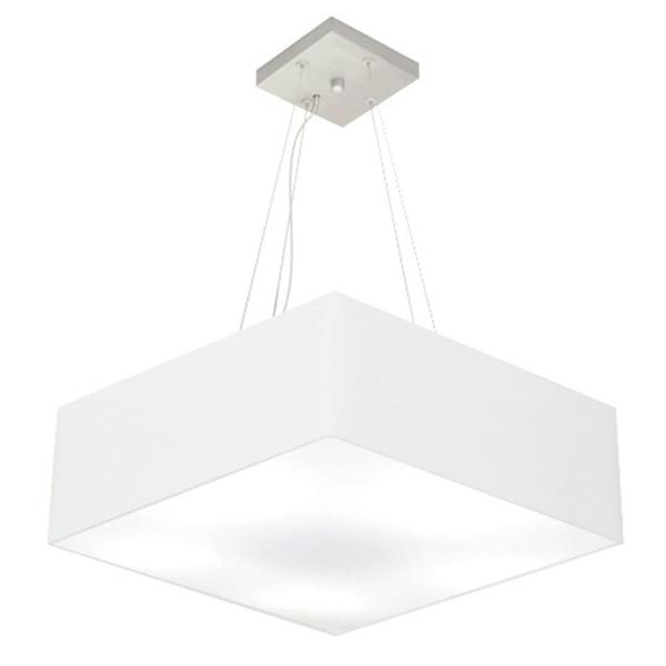 Imagem de Lustre Pendente Quadrado Md-4137 Cúpula em Tecido 15/70x70cm Branco - Bivolt