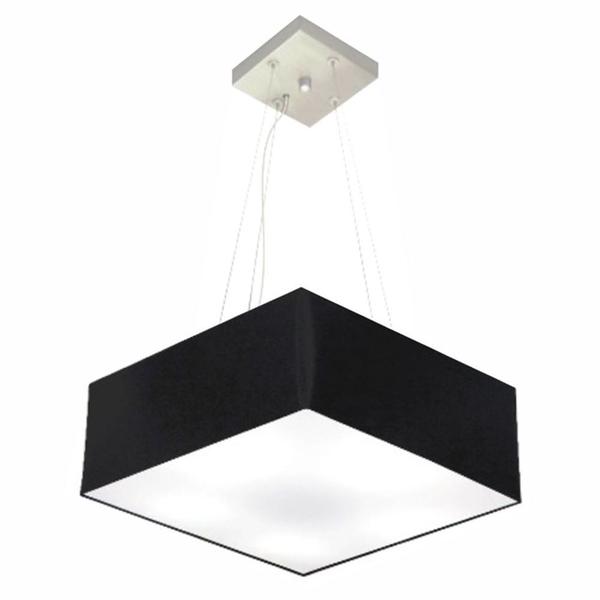 Imagem de Lustre Pendente Quadrado Md-4196 Cúpula em Tecido 15/45x45cm Preto - Bivolt