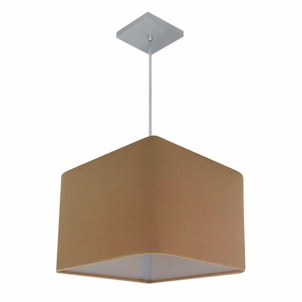 Imagem de Lustre Pendente Quadrado Vivare Md-4059 Cúpula em Tecido 21/35x35cm - Bivolt