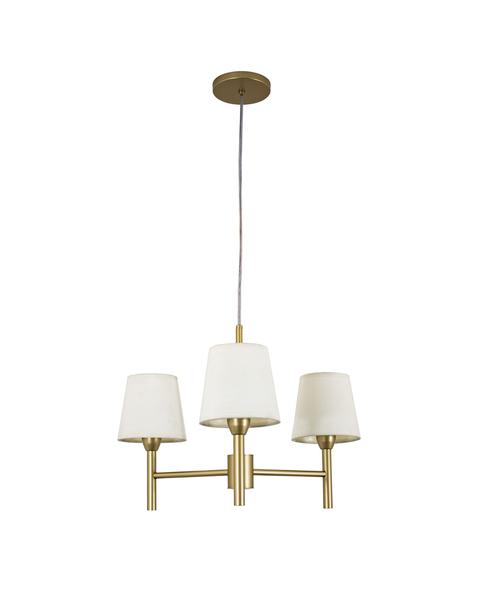 Imagem de Lustre Pendente Redondo Cúpula 03 Braços Dourado 60cm 658/3