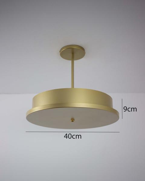 Imagem de Lustre Pendente Redondo Luz Indireta 40cm Dourado 110