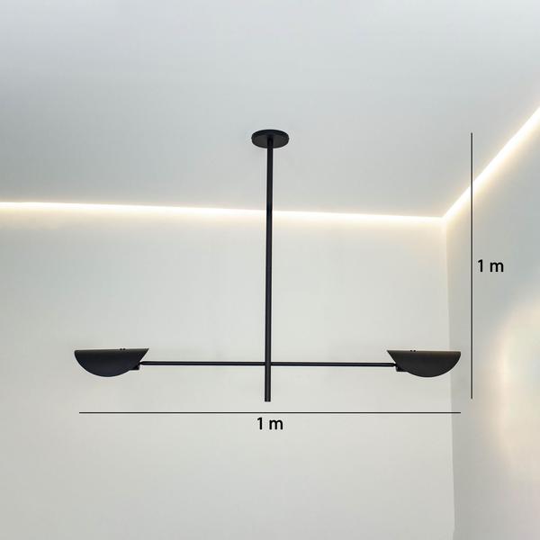 Imagem de Lustre Pendente Remo Articulável Retangular Industrial Preto 1 Metro 692