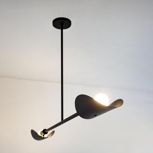 Imagem de Lustre Pendente Remo Retangular Industrial Preto 1,30m 684