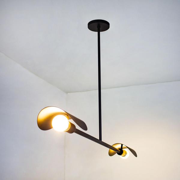 Imagem de Lustre Pendente Remo Retangular Industrial Preto 1,50 Metro 688