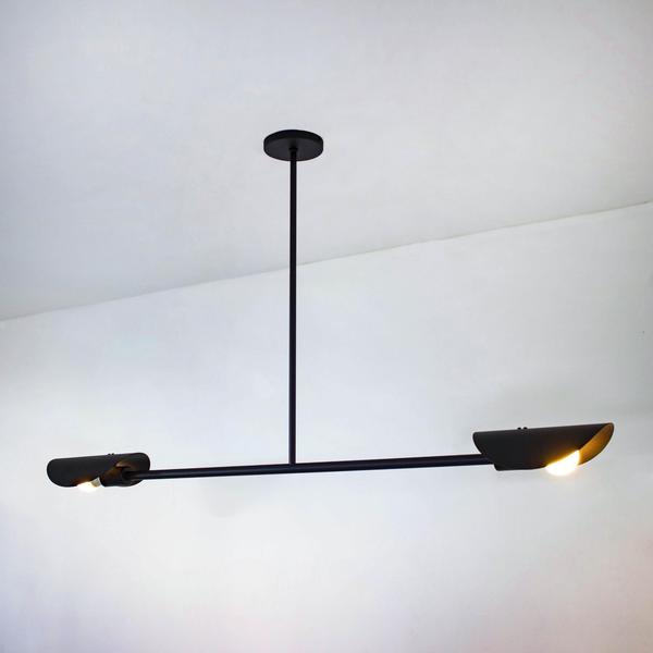 Imagem de Lustre Pendente Remo Retangular Industrial Preto 1,50 Metro 688