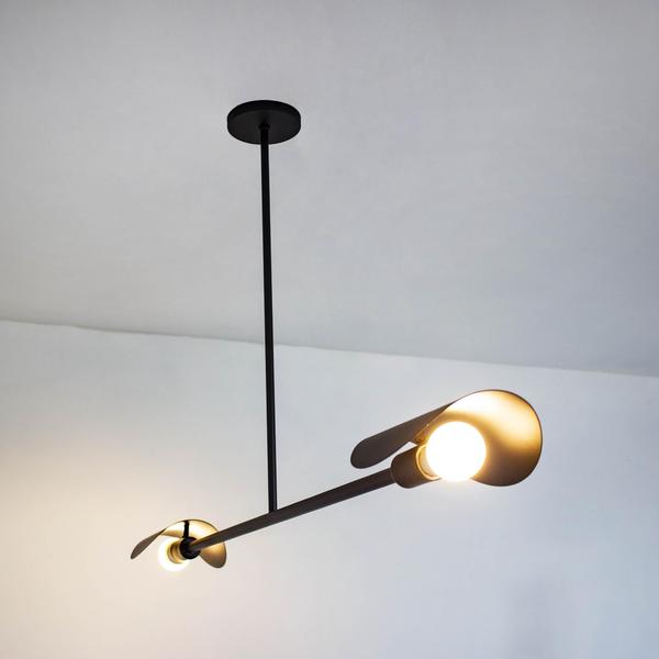 Imagem de Lustre Pendente Remo Retangular Industrial Preto 1,50 Metro 688