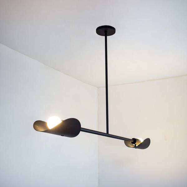 Imagem de Lustre Pendente Remo Retangular Industrial Preto 1,50m 685