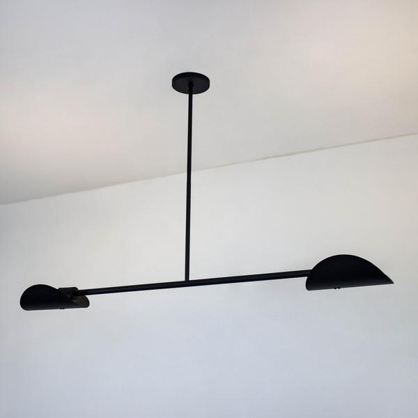 Imagem de Lustre Pendente Remo Retangular Industrial Preto 1,50m 685