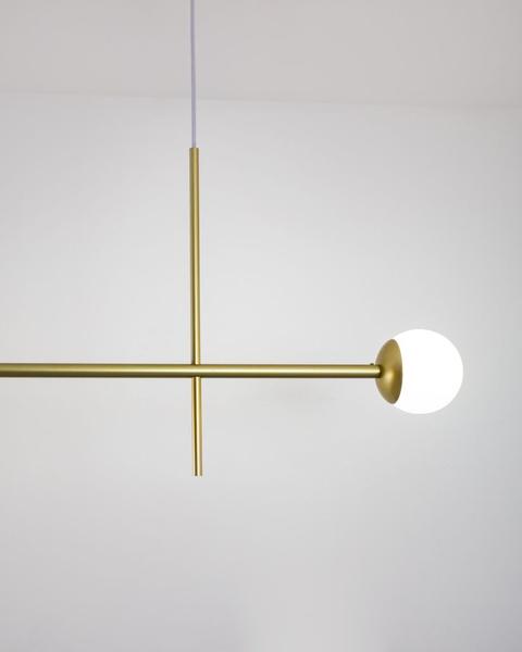 Imagem de Lustre Pendente Retangular 5 Bolas Globo 1,50mt Dourado 398