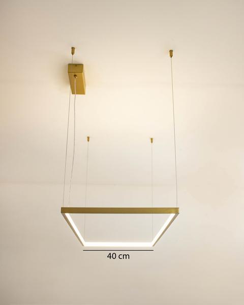 Imagem de Lustre Pendente Retângular Fit Dourado Led 40W 3000K 487