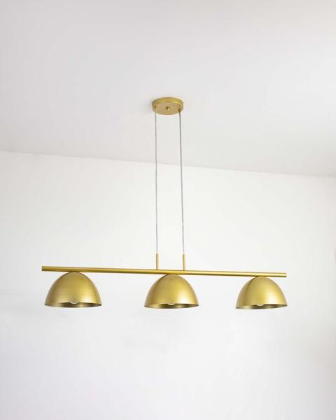 Imagem de Lustre Pendente Retangular Industrial 1,20cm Dourado 633