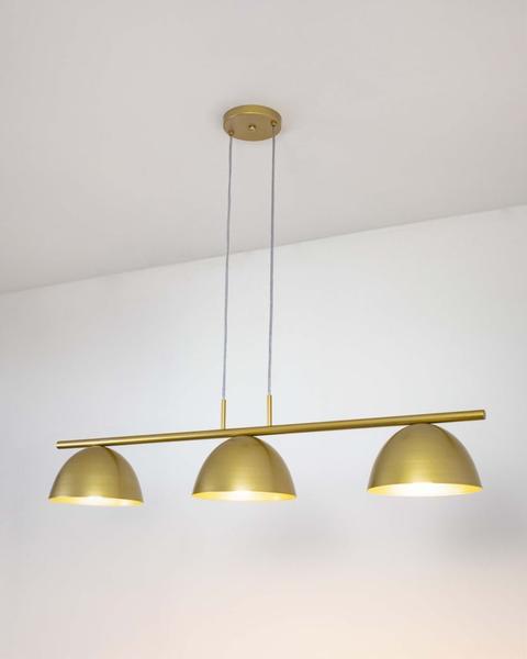 Imagem de Lustre Pendente Retangular Industrial 1,20cm Dourado 633