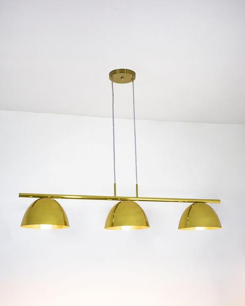 Imagem de Lustre Pendente Retangular Industrial 1,20cm Dourado Polido 633