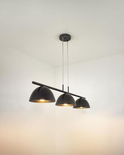 Imagem de Lustre Pendente Retangular Industrial 1,20cm Preto 633