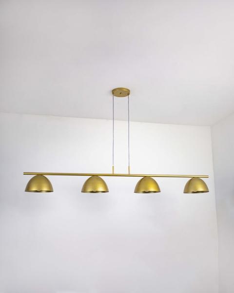 Imagem de Lustre Pendente Retangular Industrial Dourado 1,30cm 488