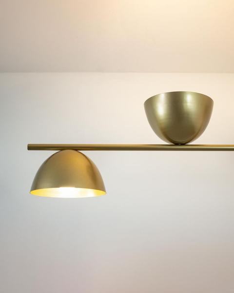 Imagem de Lustre Pendente Retangular Industrial Dourado 374