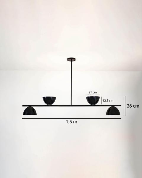 Imagem de Lustre Pendente Retangular Industrial Preto 627