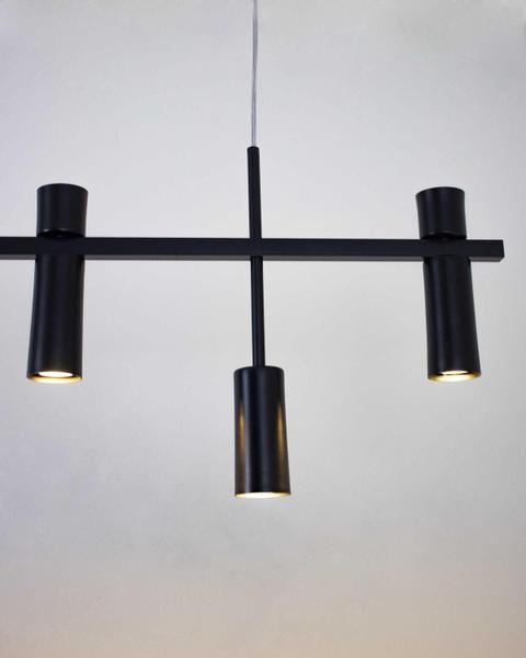 Imagem de Lustre Pendente Retangular Industrial Tubo Cilindro 1,70m Preto 626