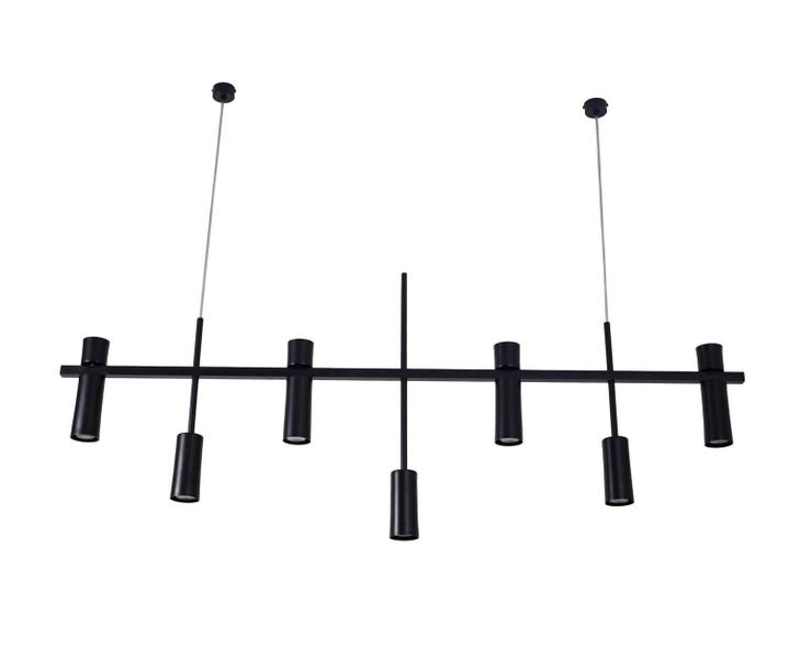 Lustre Pendente Retangular Industrial Tubo Cilindro 1,70m Preto 626 - ILUMINAMUNDO Imagem de Lustre Pendente Retangular Industrial Tubo Cilindro 1,70m Preto 626