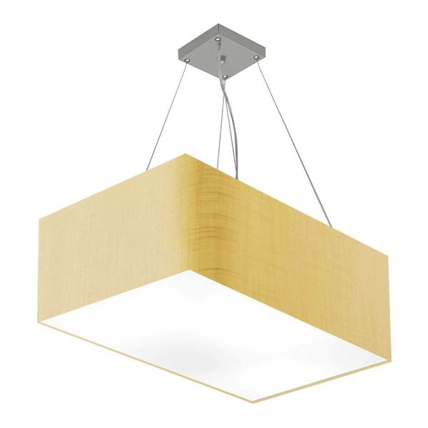 Imagem de Lustre Pendente Retangular Md-4372 Cúpula em Tecido 60x40cm Palha