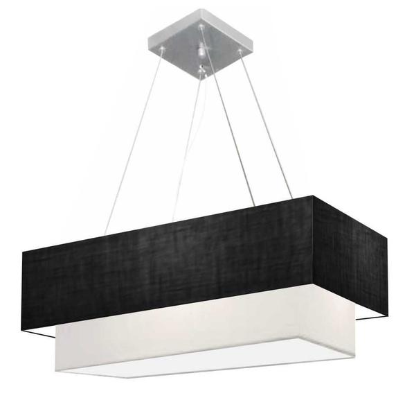 Imagem de Lustre Pendente Retangular Preto e Branco MJ-4322 Para Mesa de Jantar e Estar