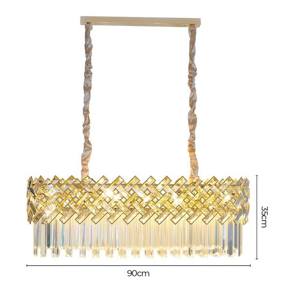 Imagem de Lustre Pendente Skylight Lor 4005-1 Dourado Retangular 90 G9 Bivolt