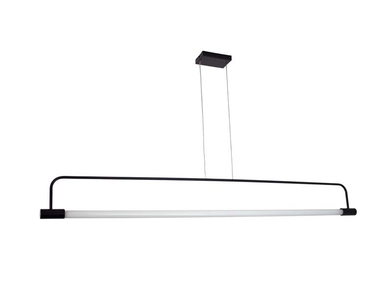 Imagem de Lustre Pendente Slim Tubular T8 125cm Preto 101