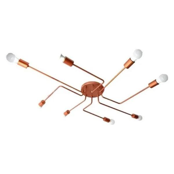 Imagem de Lustre Pendente Sputnik Polaris Curve 8 Braços E27 Bivolt Cobre