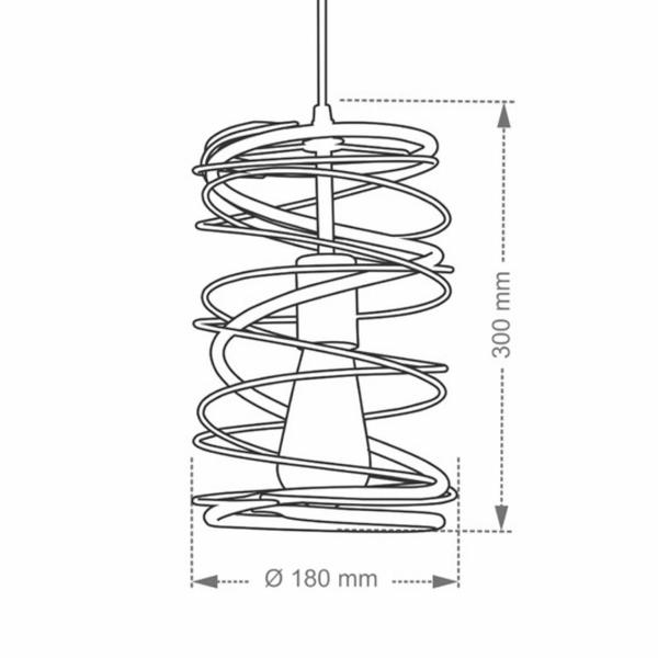 Imagem de Lustre Pendente Taschibra Aramado Twister Preto E27 Bivolt