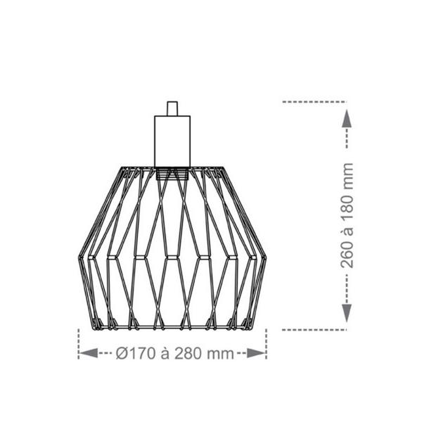 Imagem de Lustre Pendente Taschibra Forms M 170 Preto E27 Bivolt