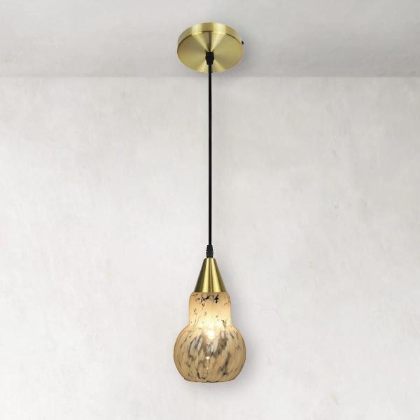 Imagem de Lustre Pendente Taschibra Verona Transparente Leitoso Ouro