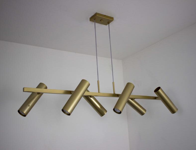 Imagem de Lustre Pendente Tubo Tubular Articulável Dourado 135