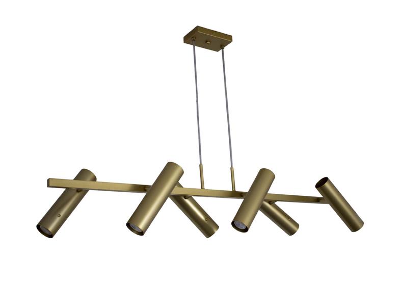 Imagem de Lustre Pendente Tubo Tubular Articulável Dourado 135