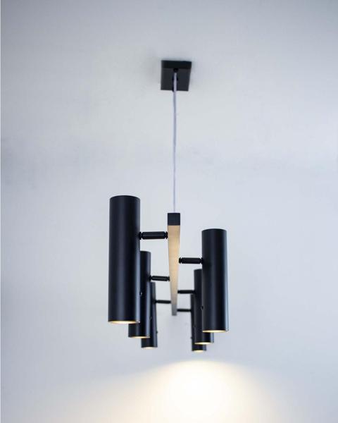 Imagem de Lustre Pendente Tubo Tubular Articulável Preto134